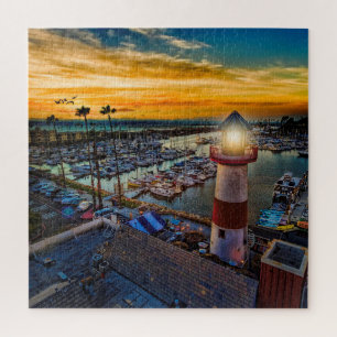 Oceanside Harbor at sunset Jigsaw Puzzle