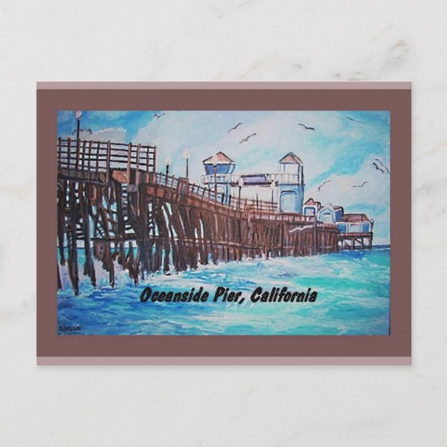 Oceanside Pier Painting Postcard (Front)