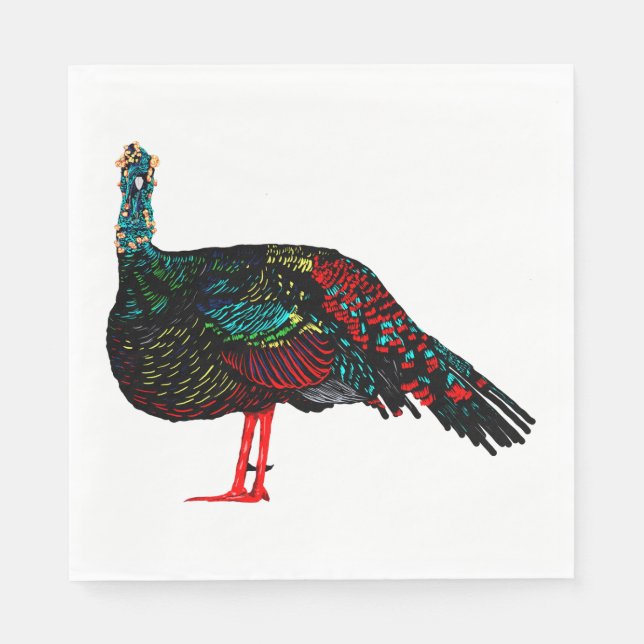 Ocellated Turkey Napkin (Front)