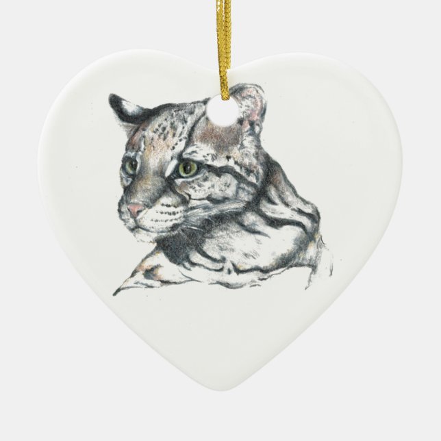 Ocelot1 Ceramic Ornament (Front)