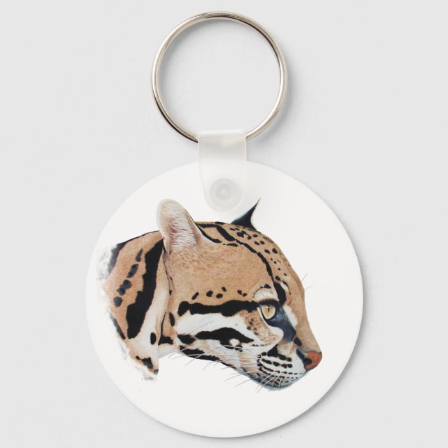 Ocelot Portrait Keychain (Front)