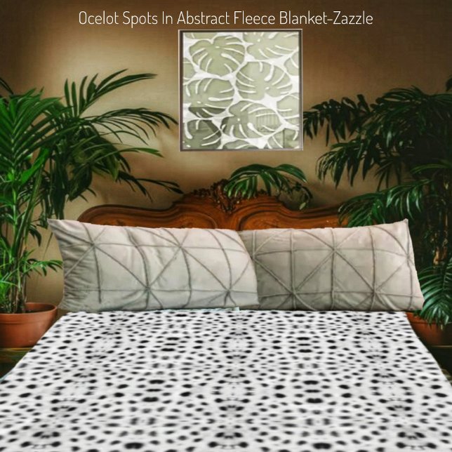 Ocelot Spots In Abstract-Fleece Blanket (Creator Uploaded)