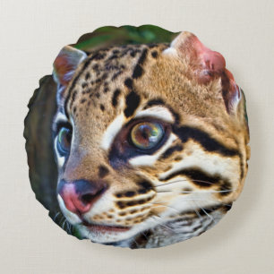 Ocelot - Wild Mini Jaguar Round Pillow