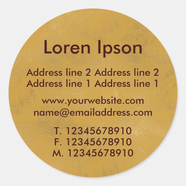 Oche Texture Business / Profile Classic Round Sticker (Front)