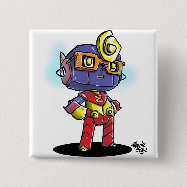 Ocho 2 Inch Square Button (Front)