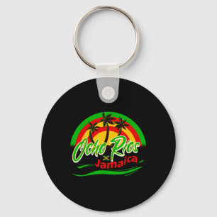 Ocho Rios Jamaica Flag Vacation Tourists Caribbean Keychain