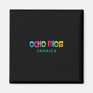 Ocho Rios Jamaica Retro Tropical Design Magnet