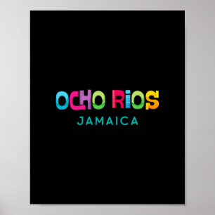 Ocho Rios Jamaica Retro Tropical Design Poster