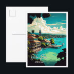 Ocho Rios Jamaica vintage travel illustration Postcard<br><div class="desc">Ocho Rios Jamaica vintage travel place illustration</div>