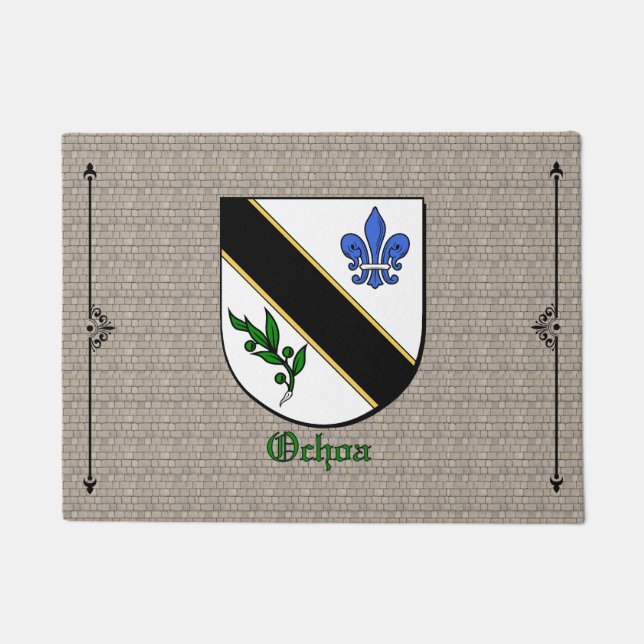 Ochoa Historical Shield on Cobblestone Doormat (Front)