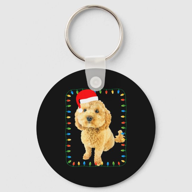 Ochon Puppy Dog Christmas Party Bicho Bichon Odle  Keychain (Front)