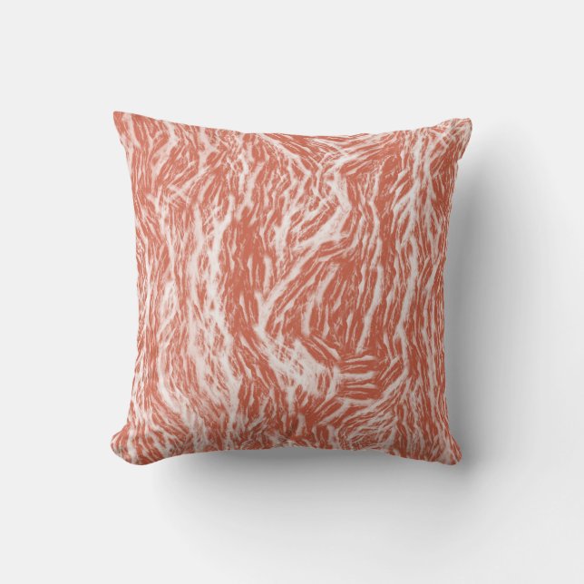 Ochre Bark Abstract Throw Pillow (Front)