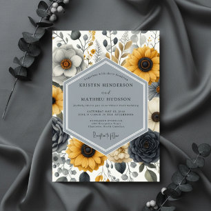 Ochre Botanical Romance Wedding Invitation
