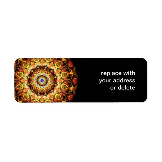 Ochre Burned Glass kaleidoscope Return Address Label