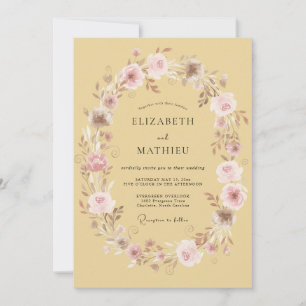 Ochre Delicate Pastoral Wedding Invitation