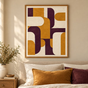 Ochre Domino Weave Art Print