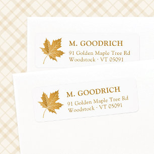 Ochre Fall Autumn Leaf. Return Address