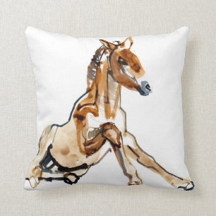 Ochre Foal Throw Pillow