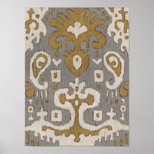 Ochre Ikat I Poster