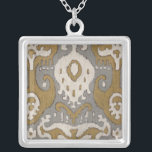 Ochre Ikat II Silver Plated Necklace<br><div class="desc">Patterns</div>