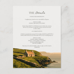 Ochre Moss Cottage Cliffs Irish Wedding Details  Enclosure Card