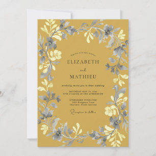 Ochre Painterly Botanical Wedding Invitation