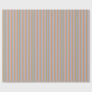 Ochre, Pink & Blue Stripes  Wrapping Paper