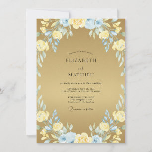 Ochre Rose Painted Wedding Invitation