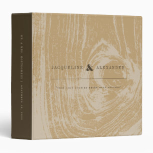 Ochre Rustic Woodgrain Autumn Fall Wedding Journal Binder