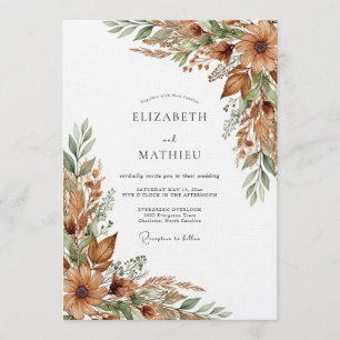 Ochre Rustic Woodland Wedding Invitation