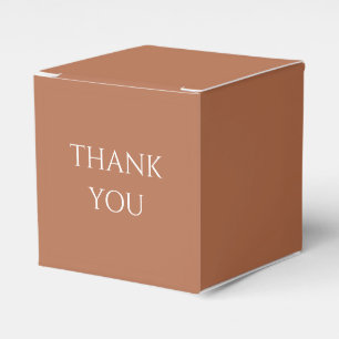 Ochre Terracotta Script Wedding Thank You Favor Box
