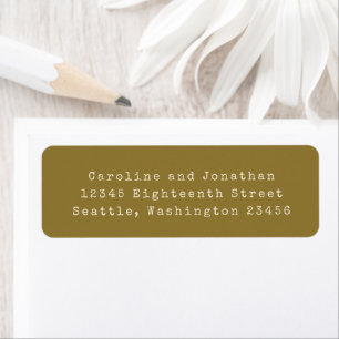 Ochre Typewriter Typography Return Address 