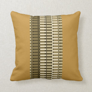 Ochre Yellow Stylish Modern Abstract Pattern Throw Pillow