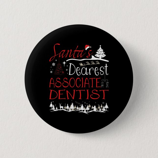 Ociate Dentist Xmas Job Funny Christmas  2 Inch Round Button (Front)