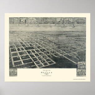 Ocilla, GA Panoramic Map - 1908 Poster