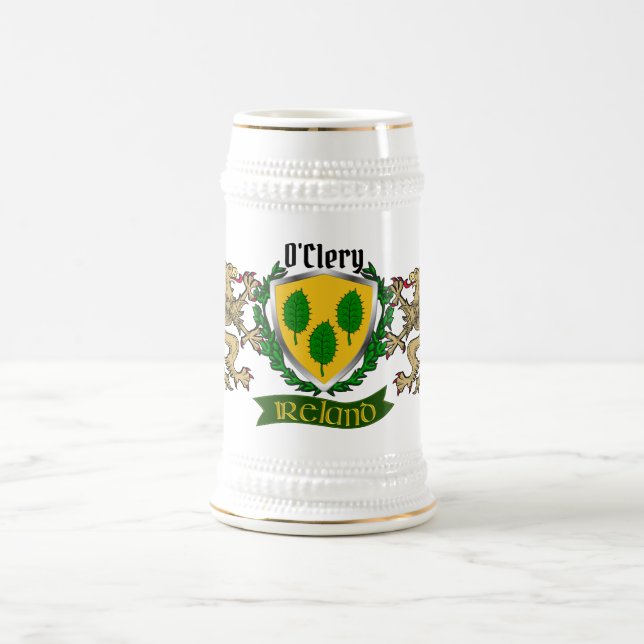 O'Clery/Clery Irish Shield Beer Stein (Center)
