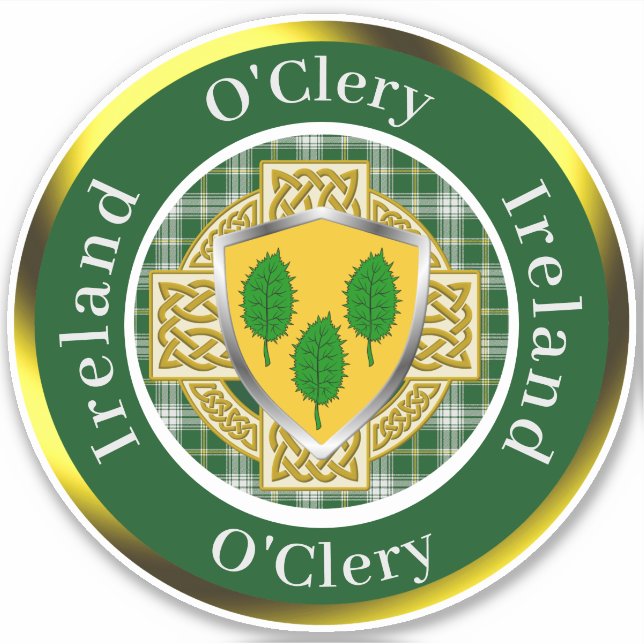O'Clery Irish Shield/Celtic Cross Personalized (Front)