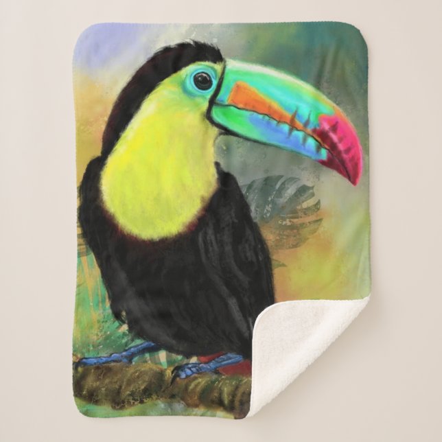 oco Toucan Sherpa Blanket (Front)