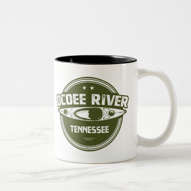 Ocoee River, Tennessee Two-Tone Coffee Mug (Right)
