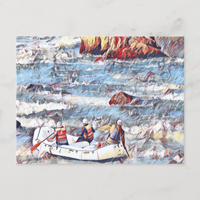 Ocoee River Tennessee Whitewater Rafting Painting Postcard (Front)