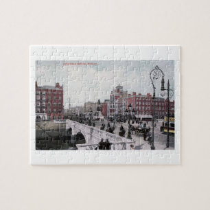O'Connell Bridge, Dublin, Ireland, Vintage  Jigsaw Puzzle