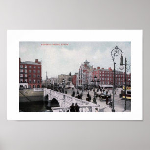O'Connell Bridge, Dublin, Ireland, Vintage  Poster