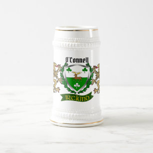 O'Connell/Connell Irish Shield Beer Stein
