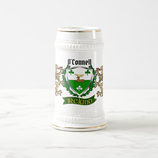 O'Connell/Connell Irish Shield Beer Stein (Center)