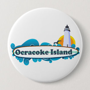 Ocracoke Island. 4 Inch Round Button
