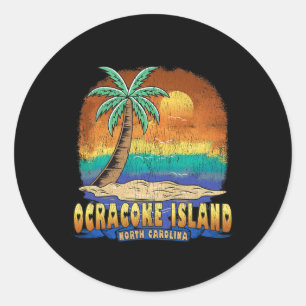Ocracoke Island North Carolina Vintage Distressed  Classic Round Sticker