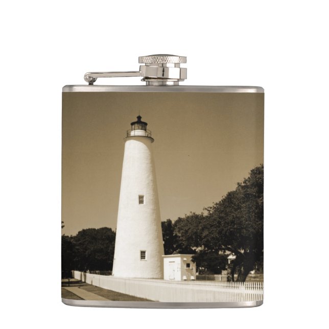 Ocracoke Lighthouse Hip Flask (Front)