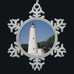 Ocracoke Lighthouse Snowflake Pewter Christmas Ornament<br><div class="desc">Ocracoke Lighthouse</div>