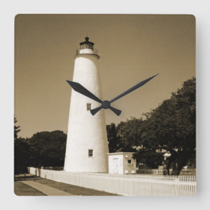 Ocracoke Lighthouse Square Wall Clock