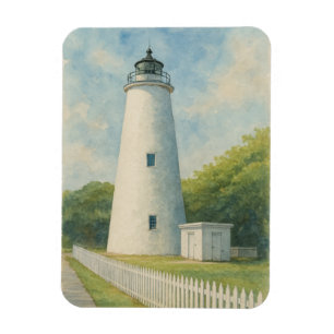 Ocracoke Lighthouse Watercolor Magnet